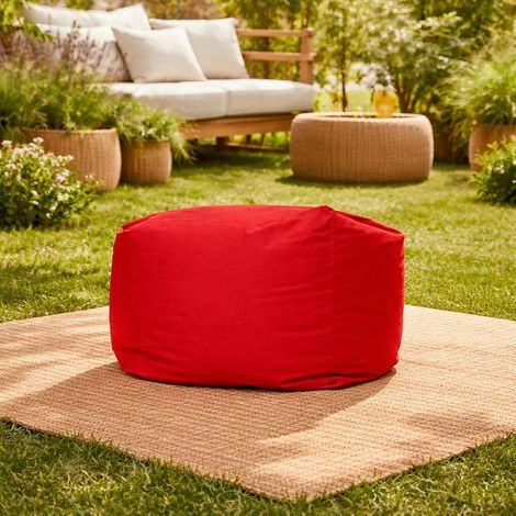 Pouf cube d'extérieur rouge ARTA (1/4)