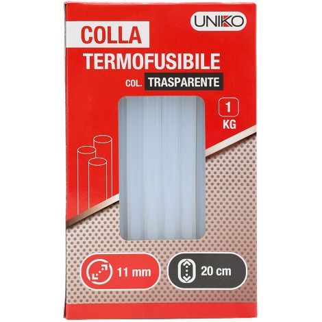 COLLA TERMOFUSIBILE 'UNK' mm 200 - d. mm 11,2 - trasparente kg 1