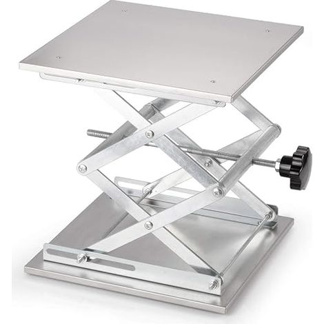 Laboratory Lift Table, Stainless Steel Laboratory Platform, 300 x 300 mm, Lifting Height Extendable from 100 to 460 mm, Support Weight 25 kg (1/5)