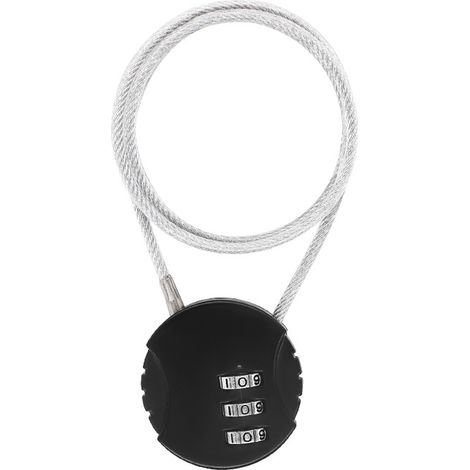 Lot de 4 cadenas à code à 3 chiffres, cadenas de voyage pour valise, petits cadenas à câble, serrures à code, cadenas pour bagage, valise, casier (4 couleurs) (1/5)