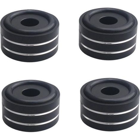 Amortisseurs à ressort antidérapants argent/noir, compatibles avec les caissons de basses et les équipements audio professionnels (y compris les systèmes Hi-Fi et les haut-parleurs). (1/5)