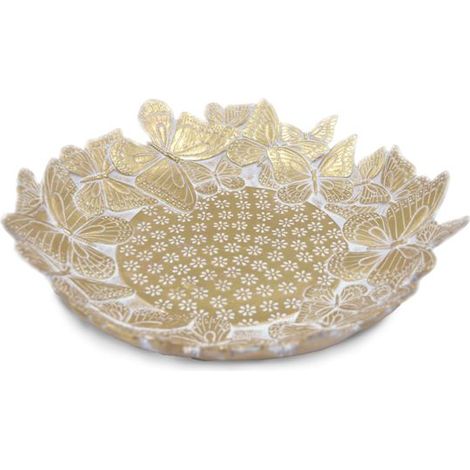 Centrotavola Decorativo Casa Tavolo in Resina Oro 30 cm (1/2)