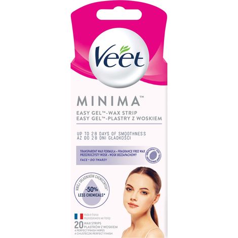 VEET Minima Gesichtswachsstreifen mit Gelformel, 20 Stück. (1/5)