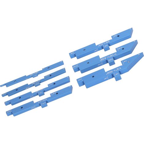 7-teiliges Set Frästisch-Einstellleisten aus Aluminiumlegierung (1/8 bis 1/2 Zoll) mit präziser Höhenlehre für die Holzbearbeitung (1/5)