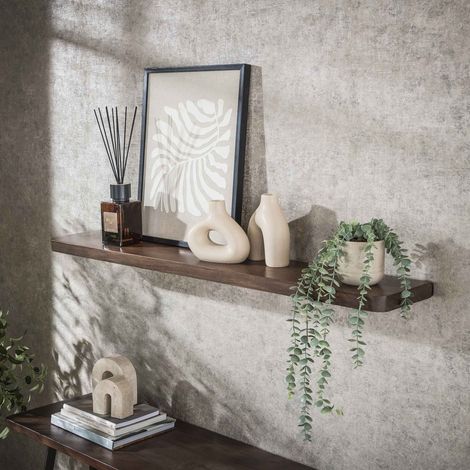 Wandregal Noa 120 cm Massives Akazienholz Drift Brown
