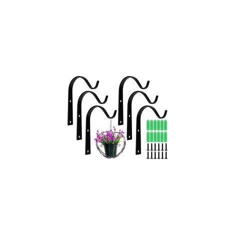 Crochet Mural pour Plantes Crochet en Fer Forgé Support Plante Mural avec Vis Support de Panier Suspendu Support pour Plantes Dintérieur pour Jardin Balcon Lanterne Plants Déco Noir (1/5)