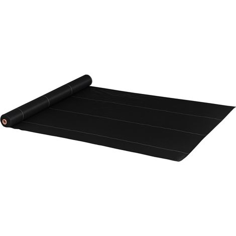 Jardiniers et Paysagistes Rouleau Facile à Découper Bâche de Paillage Anti-Mauvaises Herbes 2x25 m Noire Drainante (1/5)