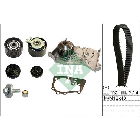 Bomba de agua + kit correa distribucion 530064030 INA