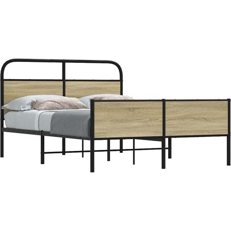 Bettgestell ohne Matratze 135x190 cm Sonoma-Eiche Holzwerkstoff