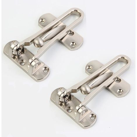 2Pack Security Door Restrictor Steel Window Guard Lock Entry Door Without Chain Locking Latch for Window Door, Prevents Break-in (1/4)