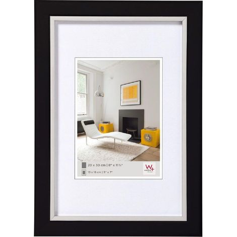 Cadre Photo Noir 10 x 15 cm avec Bord intérieur argenté Cadre Metro LO015B (1/5)