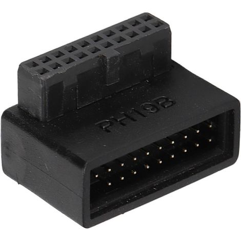 Adaptateur USB 3.0 90 avec circuit imprimé multicouche pour une installation facile adaptateur secteur 19/20 broches PH19B. (1/5)