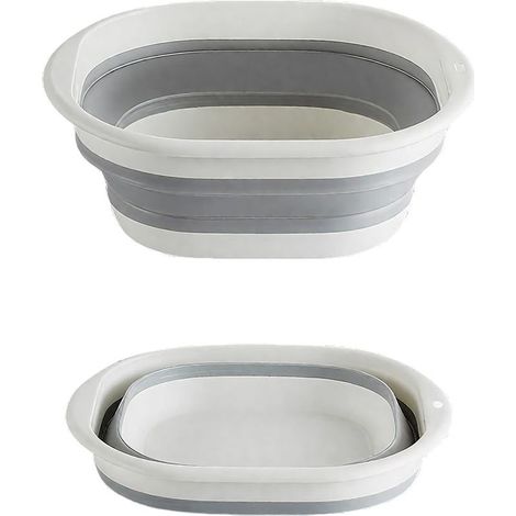 Bassine pliable camping de 2,7 L - Bol Portable, bassine pliable, pour Camping, Cuisine, Maison - Bac de Lavage Peu Encombrant(Gris) (1/5)