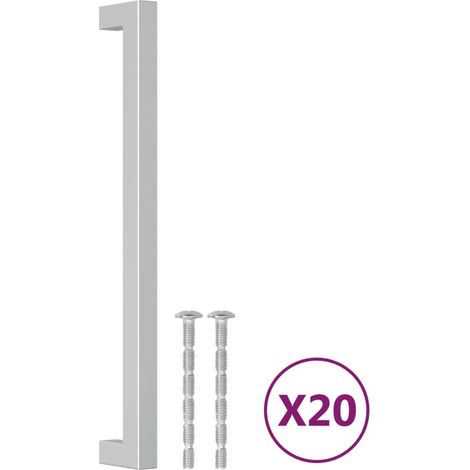 Poignées d'armoire 20 pcs Poignée de meuble argenté 224 mm acier inoxydable CFW19198 (1/5)
