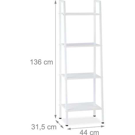 Étagère sur pied avec 4 étages salon plante 136 cm blanc (1/4)
