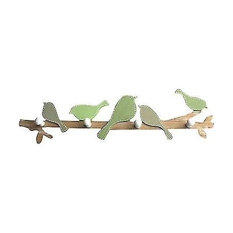 Porte-manteau mural en bois - 4 crochets - mural/porte - chambre d'enfant/cuisine/vestiaire (1/5)