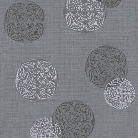 Grafik Tapete Profhome 347713 Vliestapete leicht strukturiert mit geometrischen Formen matt grau 5,33 m2