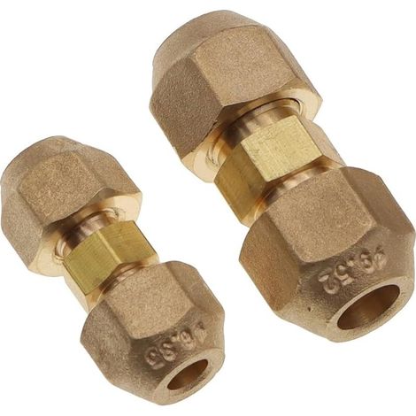 Rallonge de tuyau en cuivre pour climatisation, 6,35 mm et 9,53 mm, écrou à percussion, double connecteur, tête de raccordement intermédiaire, soudure libre, convient pour tuyaux de 6,35 mm et 9,53 mm (1/4)