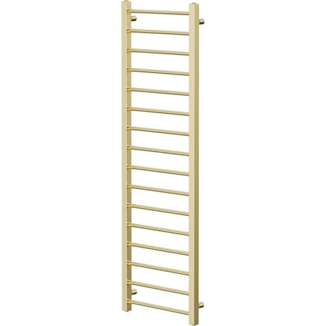 Colore Cohen Brushed Brass 1600mm x 500mm Straight Heated Towel Rail (1/5)