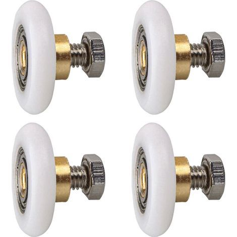 4-teiliges 25-mm-Duschtürrollen-Set, Duschtürrollen, Schiebetürrollen, Ersatztürrollen für NPTERBL-Rollen (1/5)