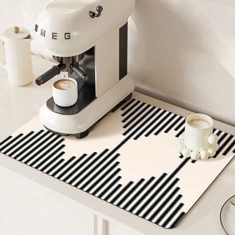 Alfombrilla para secar platos - Alfombrilla absorbente para encimera, para cafetera, escurridor de platos -(40×60 cm) (1/5)