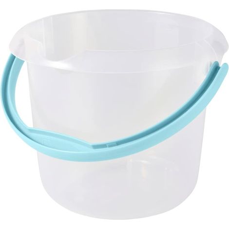 Cubo polivalente (agua o basura) con escala de medida integrada y asa ergonómica, 5 l, Mika, Transparente (1/5)