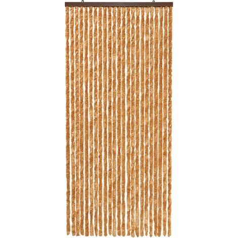 Tenda in Ciniglia Per Porta Ingresso ProteggiSole Antimosche Lavabile Regolabile Arancione - 100x220 cm