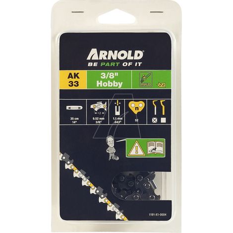 Cadena de motosierra 3/8", 1,1 mm - 52 eslabones de transmisión - cuchillas semicirculares ARNOLD