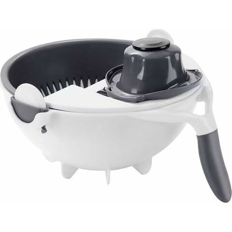 Multifunctional vegetable cutter with drain basket, manual kitchen tool (1/5)
