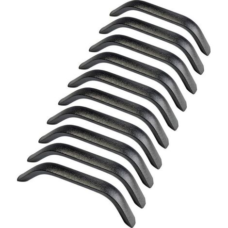 10x Küchenschrank- und Schubladengriffe, Kleiderschrankgriffe, Schlafzimmermöbelgriffe, 128 mm Lochabstand, sandgestrahlt, schwarz