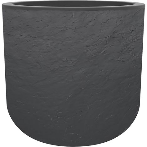 EDA – Pot de fleurs rond en plastique anthracite – Ø 50 cm – Hauteur 46,2 cm – Contenance 67 L – Zone de rétention d'eau intégrée (1/4)