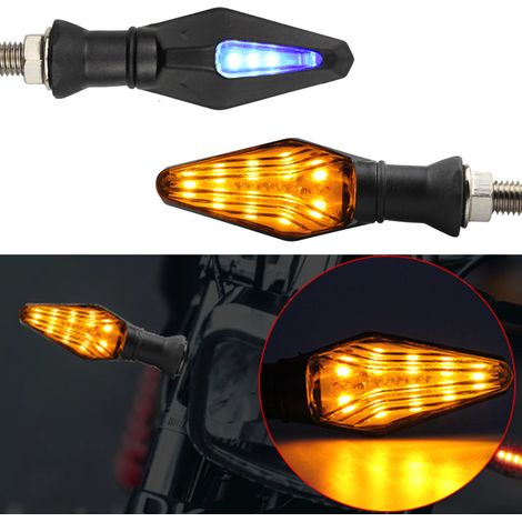 Double-sided LED motorcycle turn signals, front and rear indicators, sports car signal lights, turn signals, 12V (1/5)