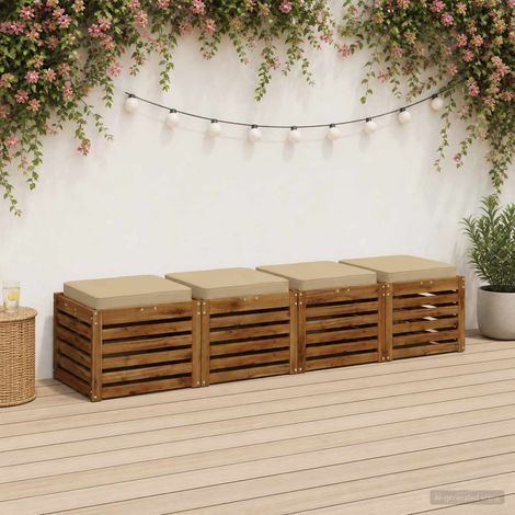 vidaXL 4-Piece Seat Cushions VUGHT 4 pcs 100% Polyester Beige (1/5)