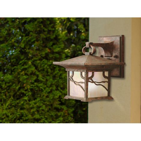 Ausgefallene Außenwandleuchte MORRIS im antiken Laternenlook, Höhe 21cm (1/5)
