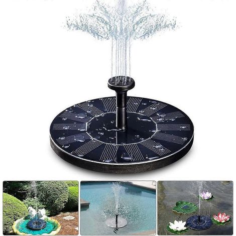 Pompe à fontaine solaire, mini fontaine flottante, adaptée aux fontaines de bassin et à la décoration de jardin, 1,5 watts. (1/5)