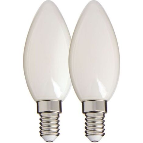 Lot de 2 ampoules LED filament à flamme mate, culot E14, 470 lm, équivalent 40 W, lumière blanche neutre 4000 K (1/5)