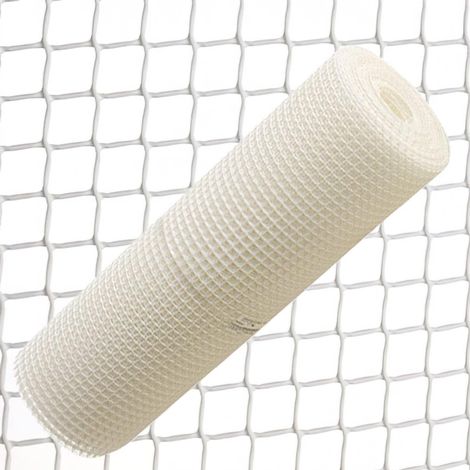Malla cuadrada plastico 0,5 cm. x 1 metro. blanca rollo 25 metros