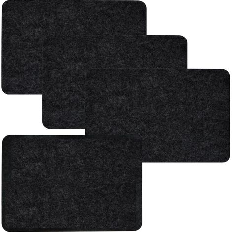 DuneDesign 4 Extra-Dicke Filz Tischsets 43x30x0,5cm Edle Platzsets Platzdeckchen Tisch-Unterlage Filzunterlage Anthrazit (1/5)