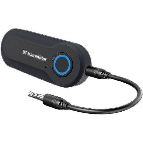 Adaptateur Bluetooth 5.0 compatible avec PC/TV/voiture, émetteur-récepteur audio sans fil Bluetooth avec entrée auxiliaire 3,5 mm. (1/5)