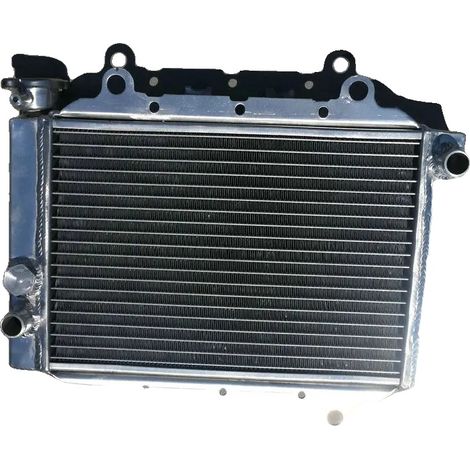 Radiador de aluminio con diseño personalizado, compatible con Yamaha Kodiak 400/450, 40 % más de eficiencia de refrigeración, construcción duradera soldada con TIG. (1/4)