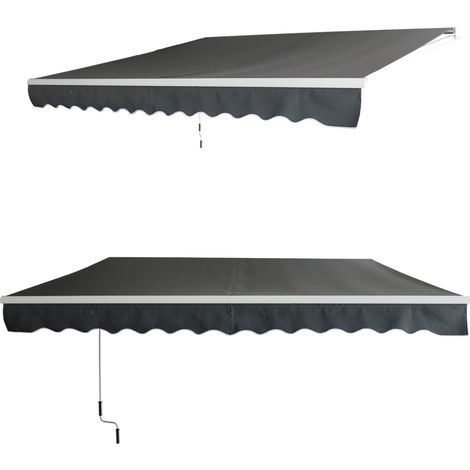Froadp 250x200cm Gelenkarmmarkisen Aluminium Markisen Sonnenschutz Abdeckung Klemmarkisen Wasserdichte Anti-UV Sonnensegel Sichtschutz für Balkon Terrasse, Dunkelgrau (1/5)