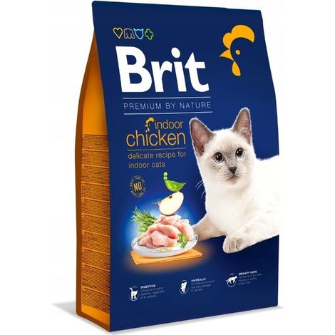 BRIT Premium by Nature Alimento per gatti da interno al gusto di pollo, confezione da 8 kg