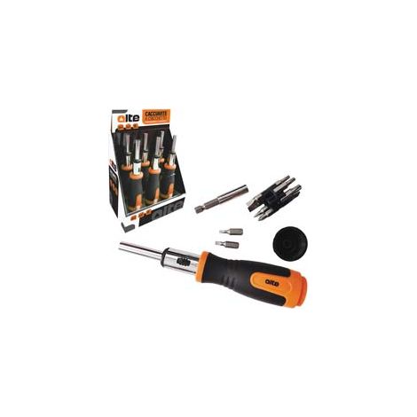 Giravite a Cricchetto Portainserti con 12 Inserti e 1 Portainserti 6 Pezzi