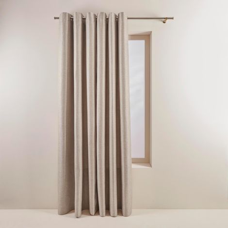 Rideau oeillets doublé thermique 145x277 cm MADURA - Osier - COCONUT (1/4)