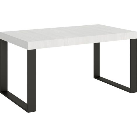 Table Extensible 90X160/420 Cm Tecno Premium Frêne Blanc Structure Anthracite (1/5)