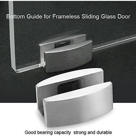 Ersatz-Bodenstopper aus Edelstahl 304 für die untere Schiene, 2-teiliges Set für rahmenlose Glasschiebetüren (1/4)