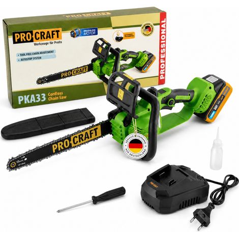 Sierra de cadena a batería Procraft PKA33-1B 20 V 304 mm sin escobillas + 1 batería de 4,0 Ah + cargador (1/5)