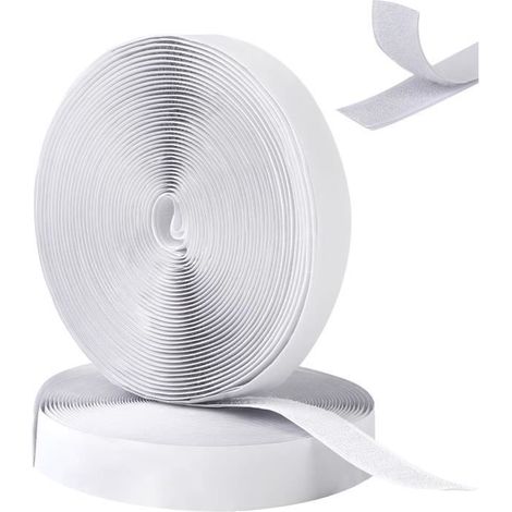 Bande auto agrippante - Scratch - 20mm de Large - 8 Mètres - Nylon durable - Multi-usages (1/4)