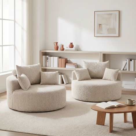 Fauteuil individuel en mousse chenille, aucun montage requis, fauteuil-lit moderne et moelleux pour salon, chambre, lounge et salle de projection (1/5)