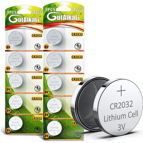 Batterie au Lithium CR 2032, Blister de 10 Piles CR2032, 3V CR2032 (1/5)